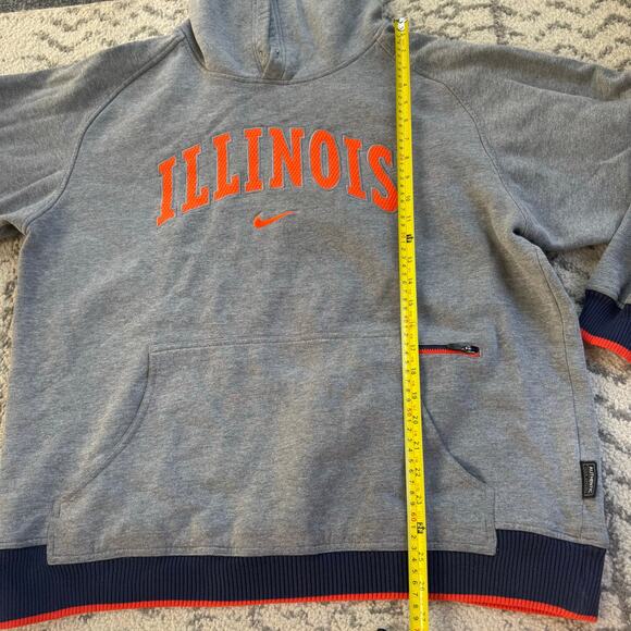 Vtg Y2K Nike Fighting Illini University of Illinois Embroidered Hoodie Sz Large - Picture 10 of 11